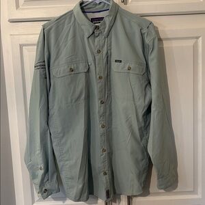 Patagonia Vented Fishing Shirt Size Mens Medium Pastel Mint Green
